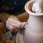 Joe Finch in his pottery 2016